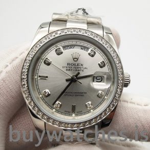 Rolex Day-date 118346 Silbergrau 36 mm Diamonds Automatikuhr