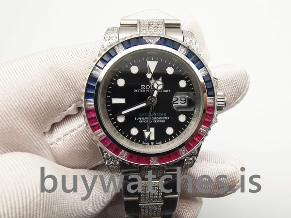 Rolex GMT-Master Ii 116759 Schwarz mit Diamanten 40 Mm Herren Automatikuhr