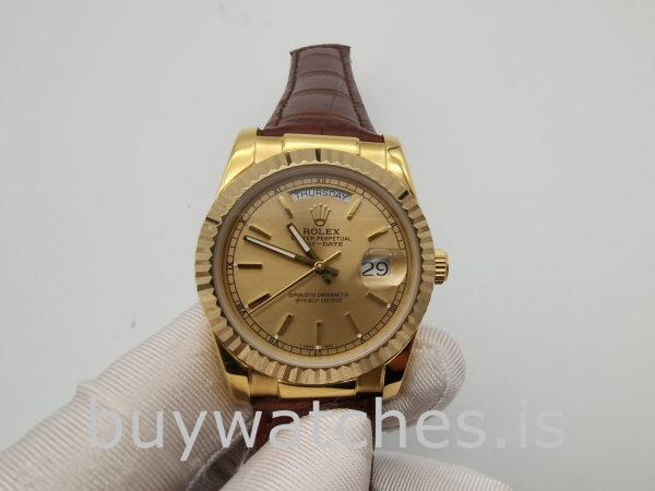 Rolex Day-Date 1503 Unisex Gold Crocodile Skin 34 mm Automatikuhr