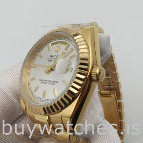 Rolex Day-Date 18238 Gelbgold Herren 36mm Automatik Silber Zifferblatt Uhr