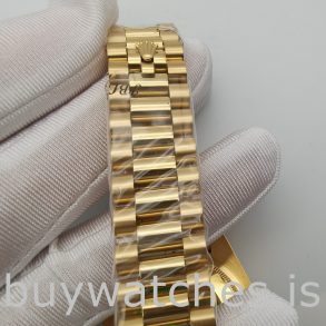 Rolex Day-Date 18238 Gelbgold Herren 36mm Automatik Silber Zifferblatt Uhr