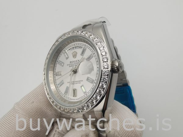 Rolex Day-Date 228349RBR Silber Zifferblatt 40mm Herren Automatikuhr