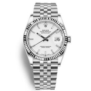 Rolex Datejust 116234 Replica Damenuhr mit weißem Zifferblatt 36 mm