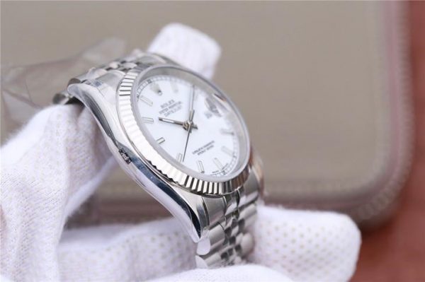 Rolex Datejust 116234 Replica Damenuhr mit weißem Zifferblatt 36 mm